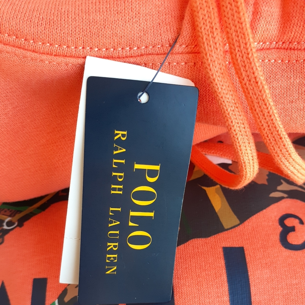Polo Ralph Lauren Men's Orange Equestrian Riding Academy Hoodie Big & Tall LT - Picture 5 of 8